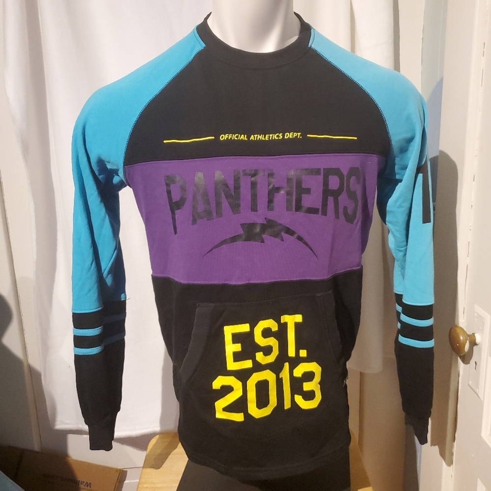 Post Game Mens Panthers Rare Black Sweater Sz L